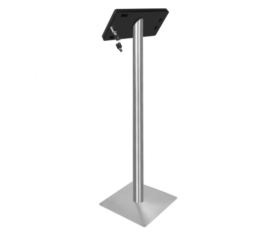 Support au sol pour tablettes Fino S pour tablettes entre 7 et 8 pouces - noir/acier inoxydable 