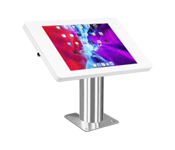 Support de bureau fixe Fino pour Microsoft Surface Pro 8 / 9 / 10 tablet - blanc/acier inoxydable