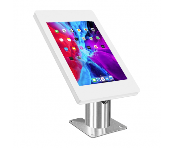 Support de bureau fixe Fino pour Microsoft Surface Pro 8 / 9 / 10 tablet - blanc/acier inoxydable