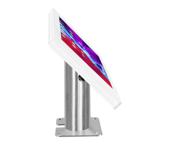Support de bureau fixe Fino pour Microsoft Surface Pro 8 / 9 / 10 tablet - blanc/acier inoxydable