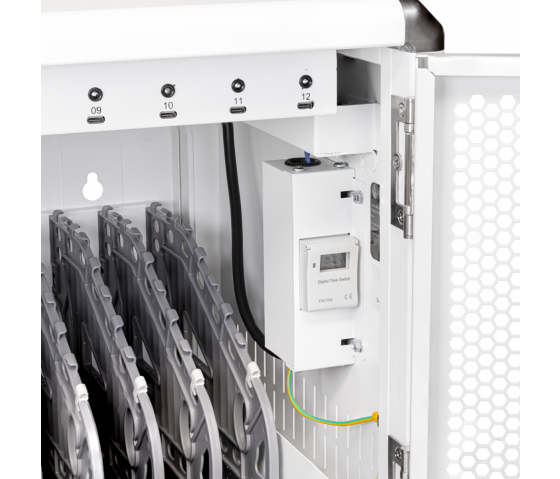 Armoire de chargement BRVC12 Bravour® pour 12 appareils USB-C - blanc