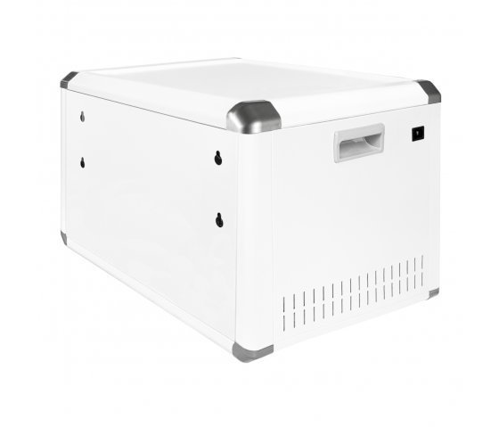 Armoire de charge BRV12v2T pour 12 tablettes ou ordinateurs portables jusqu'à 15,6 pouces - avec minuterie - blanc