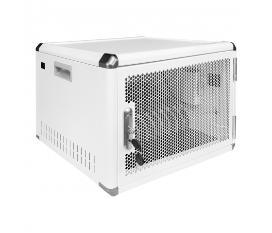 Armoire de charge BRV12v2T pour 12 tablettes ou ordinateurs portables jusqu'à 16 pouces - avec minuterie - blanc