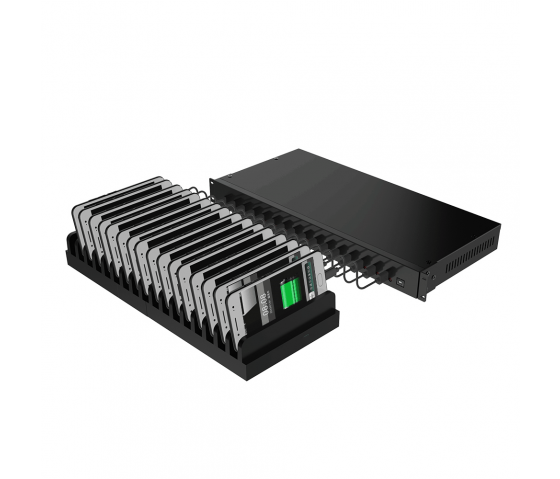 Concentrateur USB Bravour 16 ports, rackable 1U, charge et synchronisation