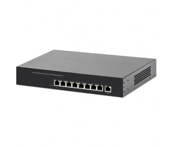 Commutateur PoE+ Fast Ethernet 8 ports - 140W PoE, Desktop