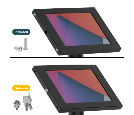 Support de tablette au sol Securo M avec plaque d'affichage pour tablettes de 9-11 pouces - noir