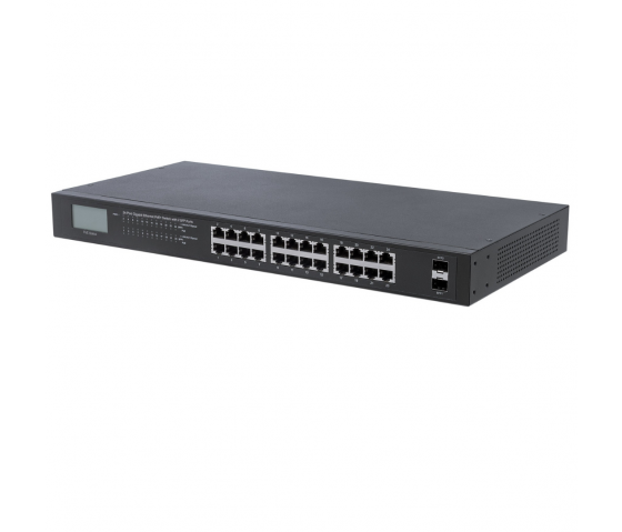 Switch PoE+ 24 ports Gigabit Ethernet avec écran LCD - 370W PoE, montage en rack