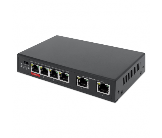 Switch Fast Ethernet 6 ports avec 4 ports PoE - 65W PoE, VLAN, Desktop