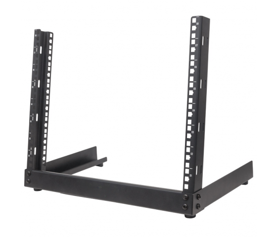 Rack de serveur à cadre ouvert 19 pouces MHT165 - hauteur 8U - 2 montants - flatpack - noir
