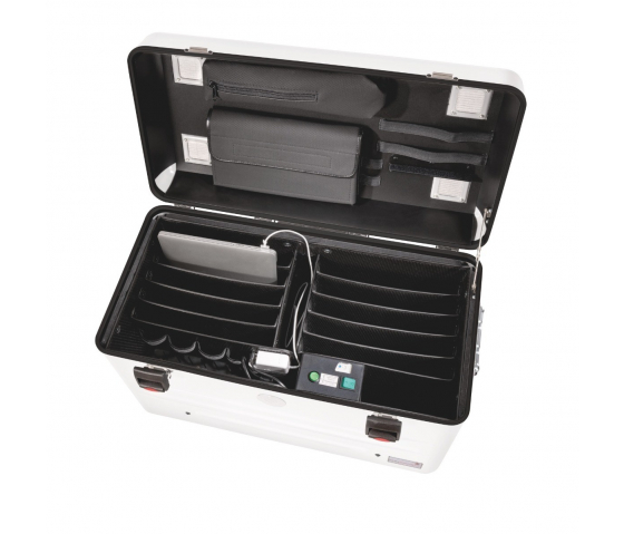 Valise de transport & chargement Parat N10 pour 10 ordinateurs portables ou Chromebooks jusqu'à 15,6 pouces - blanc