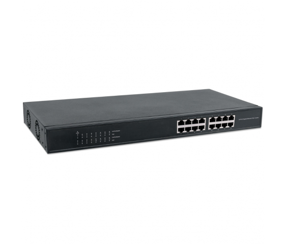 Commutateur Gigabit Ethernet PoE+ 16 ports - 370W PoE, montage en rack