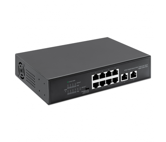 Switch Gigabit Ethernet PoE+ à 8 ports avec 2 ports Uplink - 120W PoE, Desktop