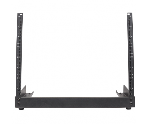 Rack de serveur à cadre ouvert 19 pouces MHT165 - hauteur 8U - 2 montants - flatpack - noir