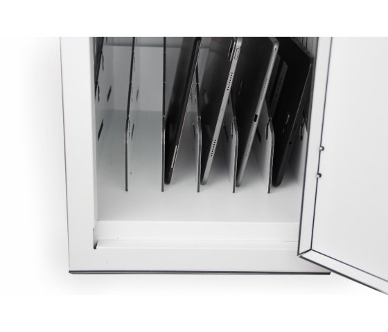 Armoire de rechargement BRVDC6 pour 6 appareils mobiles jusqu'à 17 pouces - blanc - USB-C