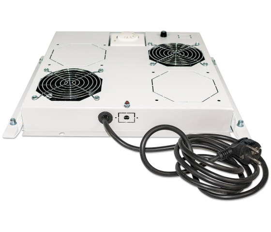 Unité de ventilation avec 2 ventilateurs pour racks de 19 pouces - gris