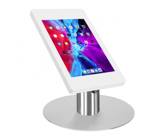 Support de table Fino pour tablettes Samsung Galaxy Tab 9.7 - blanc/acier inoxydable