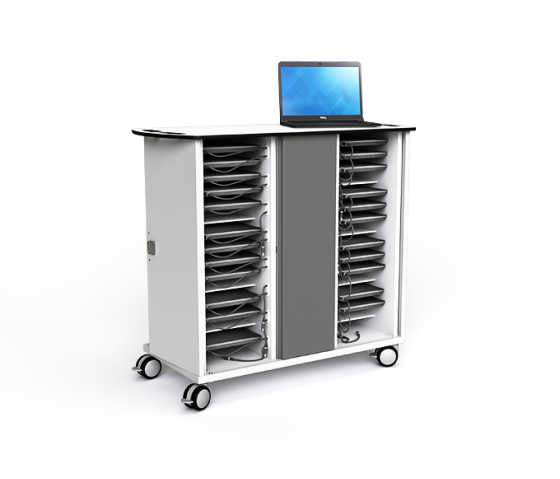 Chariot de chargement Zioxi CHRGT-CB-32-C pour 32 Chromebooks jusqu'à 14 pouces - verrouillage par code numérique