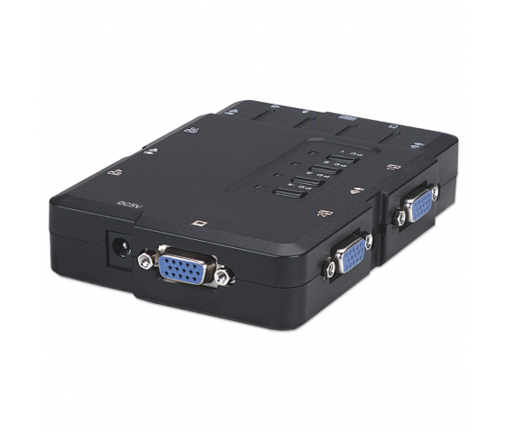 Commutateur KVM compact à 4 ports avec fonction audio et microphone