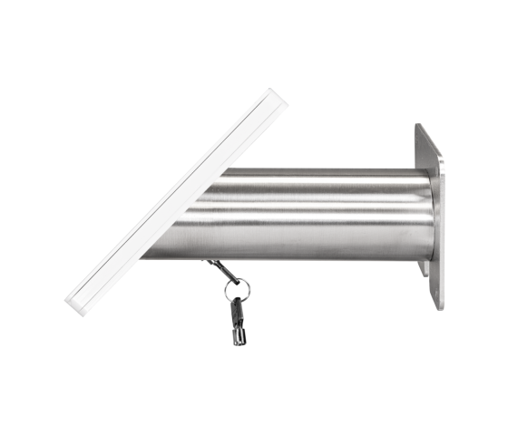 Support mural Fino S pour tablettes entre 7 et 8 pouces - blanc/acier inoxydable