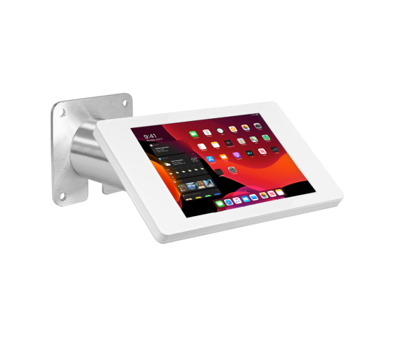 Support mural Fino pour iPad 11 pouces 2025 - blanc/ acier inoxydable