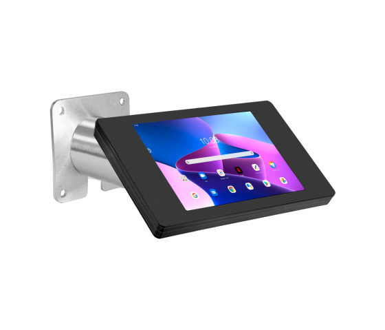 Support mural Fino L pour tablettes entre 12 et 13 pouces - noir/ acier inoxydable 