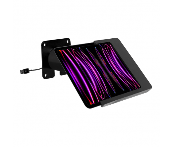 Domo Support mural coulissant avec fonctionnalité de charge pour iPad 12.9 pouces 2018-2022 - noir