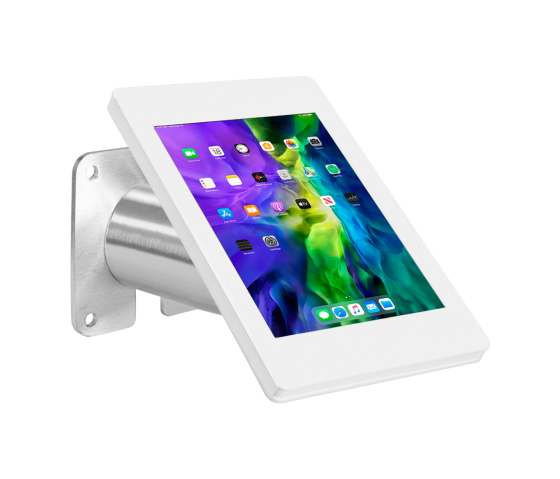 Support de tablette mural Fino pour Samsung Galaxy Tab A9 8.7 pouces 2023 - acier inoxydable/blanc