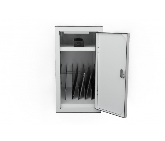 Armoire de chargement BRVD6 pour 6 appareils mobiles jusqu'à 17 pouces - blanc - multiprise