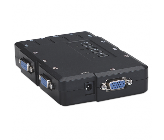 Commutateur KVM compact à 4 ports avec fonction audio et microphone