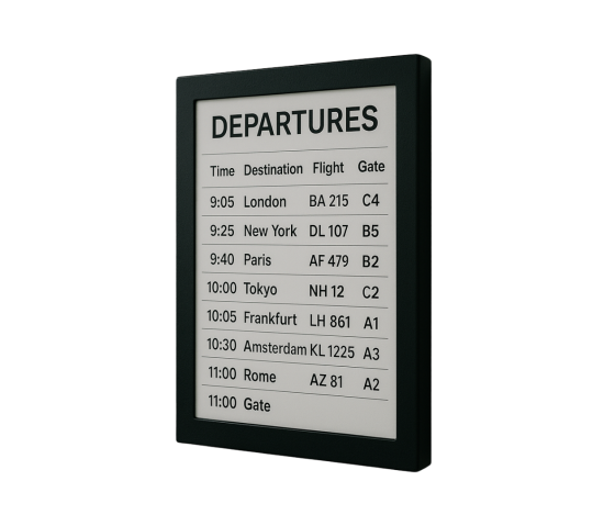 Wandhouder met geïntegreerd 25-inch E-ink-scherm – zwart
