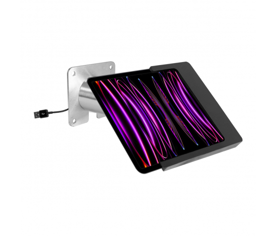 Support mural Domo Slide avec fonction de recharge pour iPad Air 13 pouces 2024 - noir/RVS