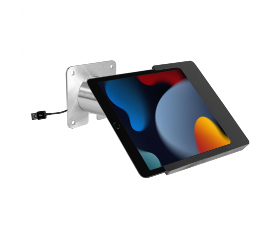 Support mural Domo Slide pour iPad 10.2 & 10.5 - noir/ acier inoxydable