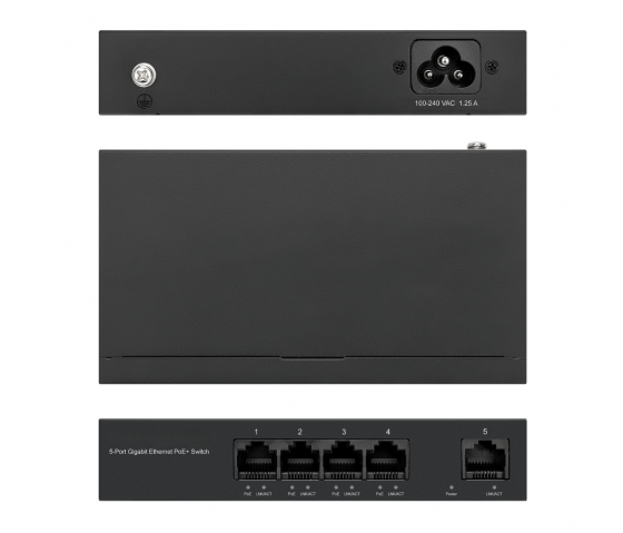 Switch Gigabit Ethernet PoE+ à 5 ports - 40W PoE - Convient pour le bureau et le montage mural