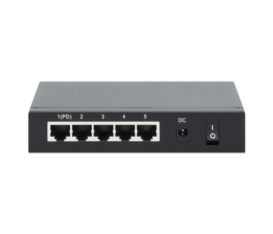 Switch Gigabit 5 ports alimenté par PoE avec PoE pass-through - 60W PoE, Montage bureau/mur