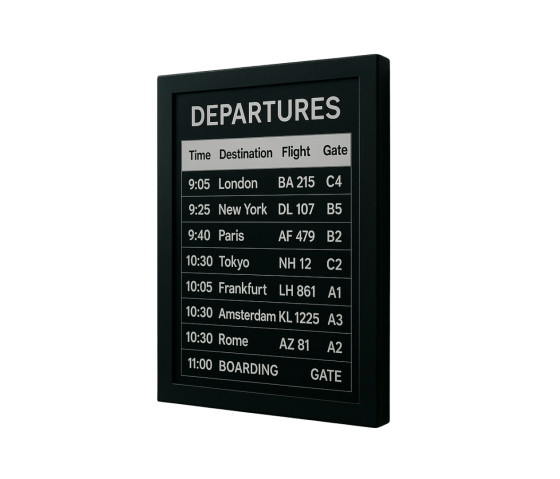 Wandhouder met geïntegreerd 13-inch E-ink-scherm – zwart
