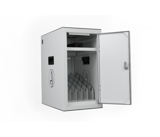Armoire de chargement BRVD6 pour 6 appareils mobiles jusqu'à 17 pouces - blanc - multiprise