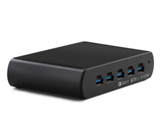 Concentrateur de charge 5 ports Dual Charge USB-A/USB-C 150W - noir