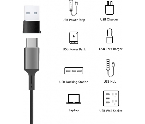 Domo Sell 2 pièces adaptateur usb a vers usb c ou convertisseur USB C vers USB A - noir - USB-A - USB-C- 2 pièces