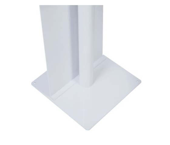 Support de tablette au sol Securo M avec plaque d'affichage pour tablettes de 9-11 pouces - blanc
