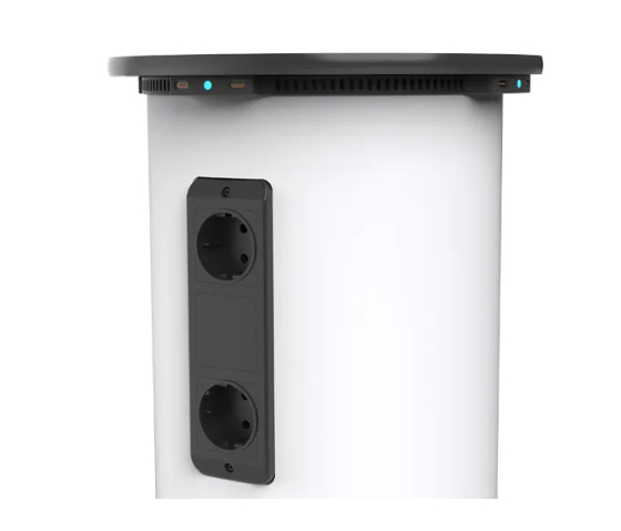 Tour d'alimentation câblée Zioxi powerHub Tower - 4 prises 230V / 8 ports USB-C PD