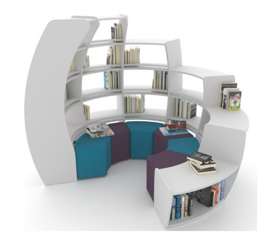 BookHive Bibliothèque en spirale et coin lecture - sens horaire