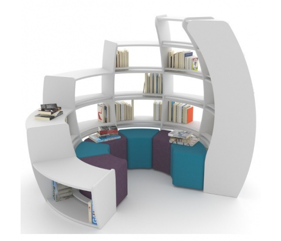 BookHive Bibliothèque en spirale et coin lecture - sens horaire