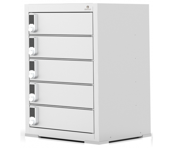 Casier de recharge compact BR5DESK - pour 5 appareils - serrure à code numérique