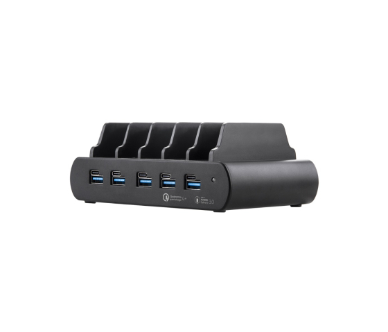 Station d'accueil 5 ports Dual Charge USB-A/USB-C 150W - zwart