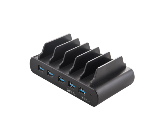 Station d'accueil 5 ports Dual Charge USB-A/USB-C 150W - zwart