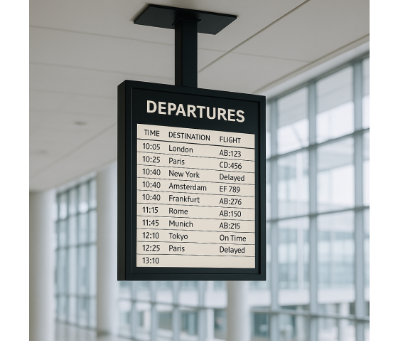 Support au sol avec écran E-ink 25 pouces intégré - noir