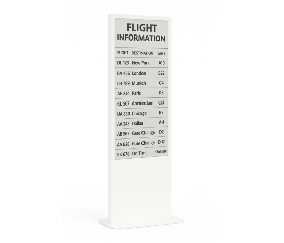 Plafondhouder met geïntegreerd 25-inch E-ink-scherm – wit