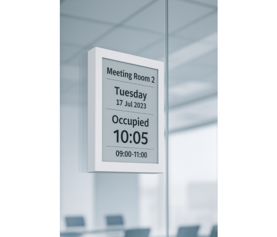 Vloerstandaard met 25 inch E-ink scherm – wit