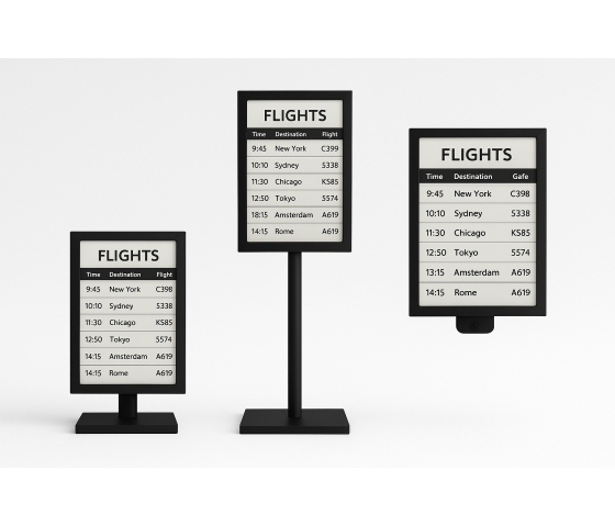 Tafelstandaard met geïntegreerd 25-inch E-ink-scherm - zwart