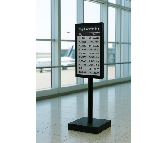 Tafelstandaard met geïntegreerd 25-inch E-ink-scherm - zwart